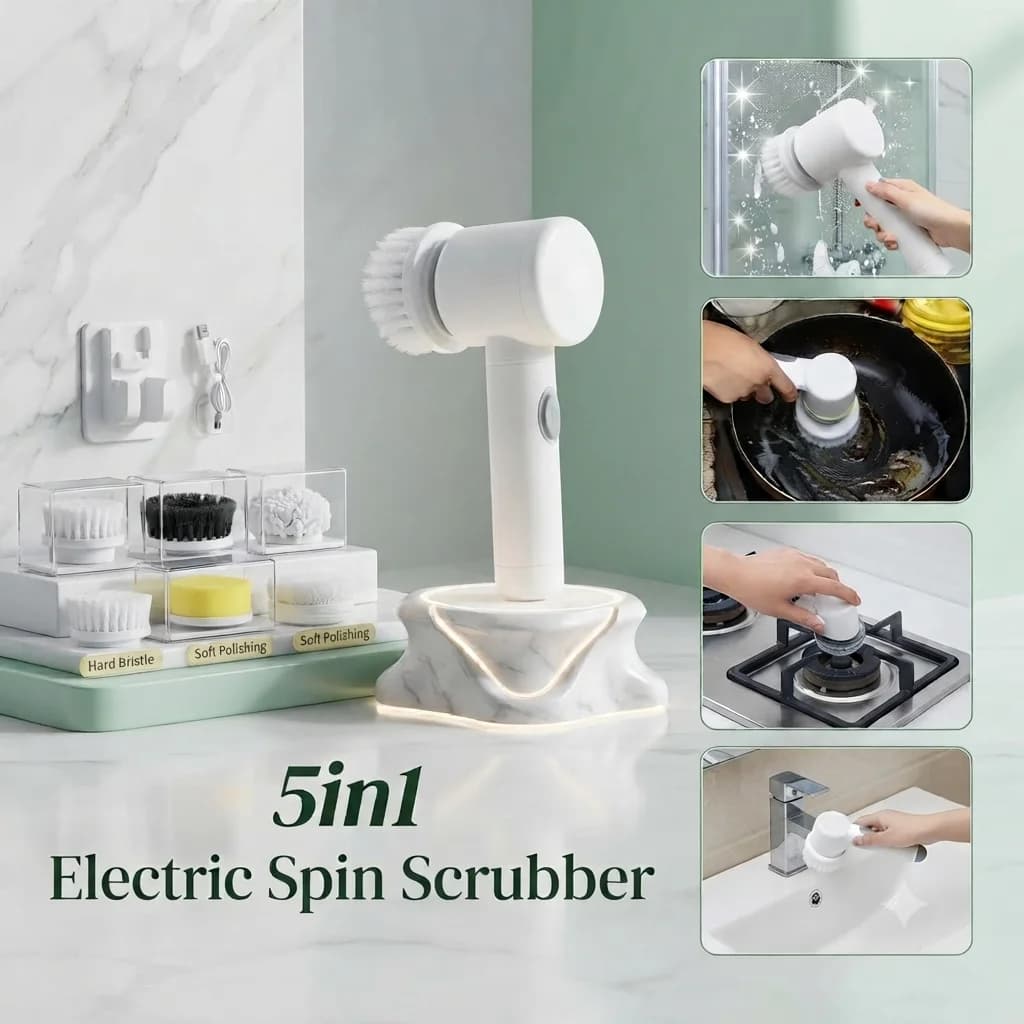 5in1 Electric Scrubber - rechargeable scrubbing brush