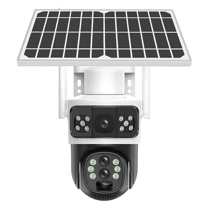4G Solar HD Camera Dual Lens Triple view security camera