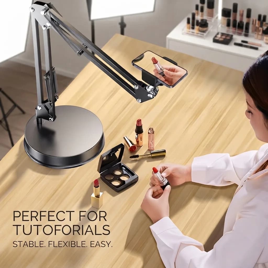 Flexible desktop phone stand