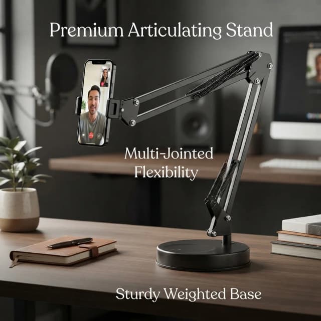 Flexible desktop phone stand